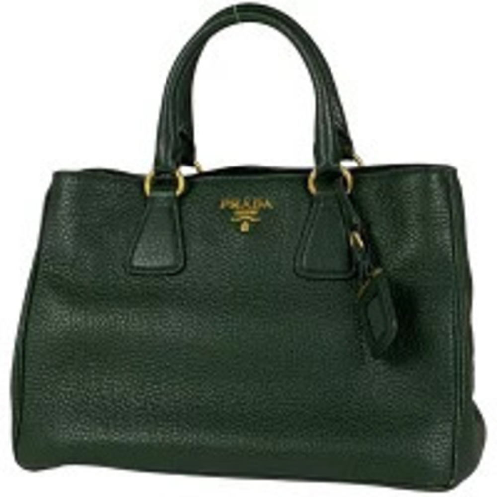 Prada Vitello Daino Satchel textured pebbled calfskin leather Green